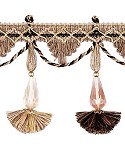 Hand Tied Tassel Fringe with Beads 3 3/4